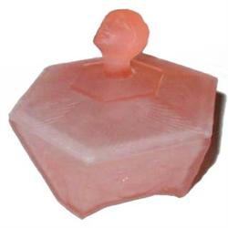 Vamp Pink Satin Glass Art Deco Powder Jar #1992206