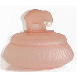 Elephant Pink Satin Glass Powder Jar #1992208
