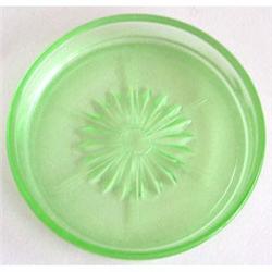 Green Depression Glass 'Daisy' Coaster Set #1992214