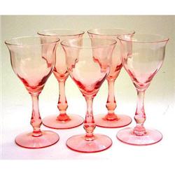 Pink Depression Glass Codials (5) #1992346