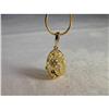 Estate 14K YG Gold Filigree Enamel Egg Pendant #1992806