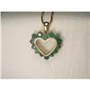 Lovely Estate 10K 14K YG Emerald Heart Pendant #1992807