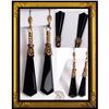 Gorgeous LONG czech Mourning GLASS earrings #1992844