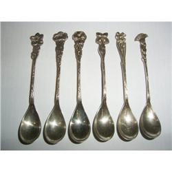 6 Dutch silver flower tea-spoons #1992975