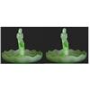 Image 1 : Pair Of Green glass Table Centre Pieces  #2017600