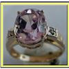 Image 1 : VINTAGE 14K GOLD DIA KUNZITE RING PINK GEM #2018093