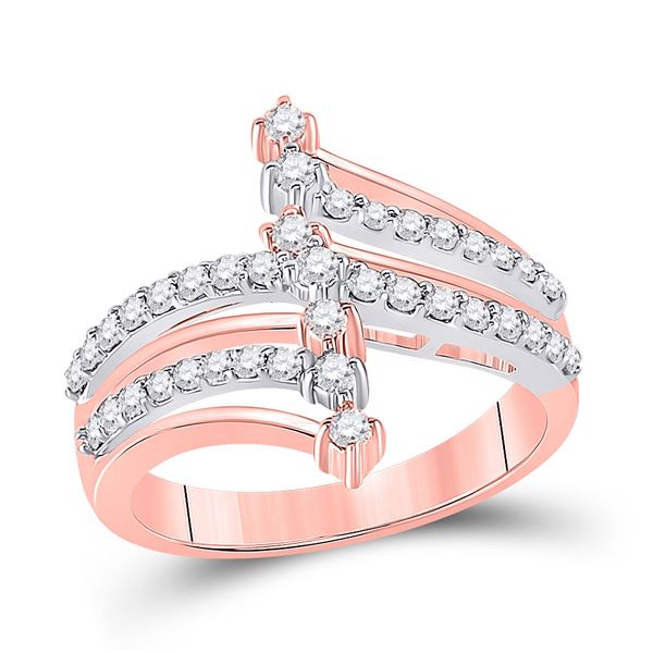 Diamond Modern Fashion Ring 1/2 Cttw 14kt Two-tone Gold