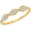 Image 1 : Diamond Oval Stackable Band Ring 1/8 Cttw 14kt Yellow Gold