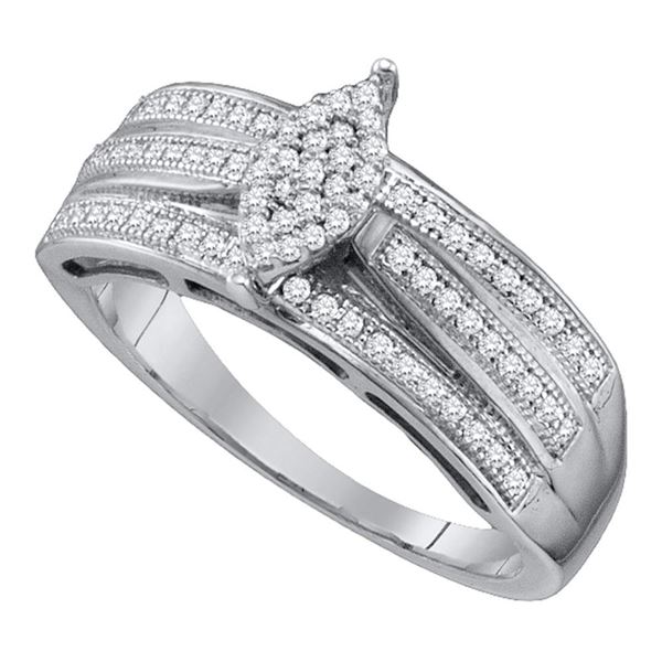 Sterling Silver Diamond Marquise Bridal Wedding Engagement Ring 1/4 Cttw Sterling Silver