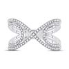 Image 2 : Diamond Crossover Fashion Ring 1/3 Cttw 10kt White Gold