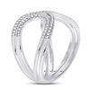 Image 3 : Diamond Crossover Fashion Ring 1/3 Cttw 10kt White Gold