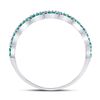 Image 4 : Emerald Scalloped Stackable Band Ring 1/4 Cttw 10kt White Gold