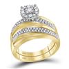Image 2 : His Hers Diamond Solitaire Matching Wedding Set 1/2 Cttw 10kt Yellow Gold