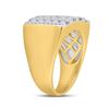 Image 4 : Mens Channel-set Diamond Square Stripe Cluster Ring 1-1/2 Cttw 14kt Yellow Gold