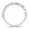Image 4 : Ruby Square Dot Stackable Band Ring 1/5 Cttw 10kt White Gold