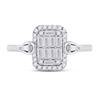 Image 2 : Baguette Diamond Rectangle Fashion Ring 1/2 Cttw 14kt White Gold