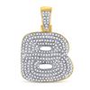 Image 1 : Mens Diamond Bubble B Letter Charm Pendant 3/4 Cttw 10kt Yellow Gold