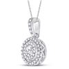 Image 2 : Diamond Fashion Halo Pendant 1/4 Cttw 14kt White Gold