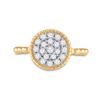 Image 2 : Diamond Beaded Circle Cluster Ring 3/8 Cttw 10kt Yellow Gold