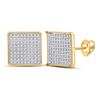 Image 1 : Diamond Cluster Earrings 1/2 Cttw 10kt Yellow Gold