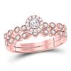 Image 2 : Diamond Stackable Bridal Wedding Ring Band Set 1/3 Cttw 10kt Rose Gold
