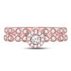 Image 3 : Diamond Stackable Bridal Wedding Ring Band Set 1/3 Cttw 10kt Rose Gold