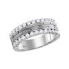 Image 1 : Mens Diamond Wedding Brick Band Ring 1 Cttw 10kt White Gold