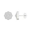 Image 1 : Diamond Cluster Earrings 1/2 Cttw 14kt White Gold
