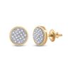 Image 1 : Diamond Circle Cluster Earrings 1/10 Cttw 10kt Yellow Gold