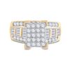 Image 2 : Diamond Cluster Bridal Wedding Engagement Ring 1-1/2 Cttw 10kt Yellow Gold