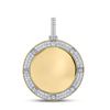 Image 1 : Mens Diamond Mirror Circle Charm Pendant 2 Cttw 10kt Yellow Gold