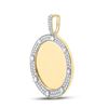 Image 2 : Mens Diamond Mirror Circle Charm Pendant 2 Cttw 10kt Yellow Gold
