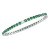Image 1 : Emerald Lab-Created Emerald Bangle Bracelet 7-5/8 Cttw 18kt White Gold