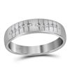 Image 3 : His Hers Diamond Cluster Matching Wedding Set 5/8 Cttw 14kt White Gold