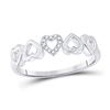 Image 1 : Diamond Alternating Heart Band Ring .03 Cttw 10kt White Gold