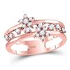 Image 1 : Diamond Open Double Star Band Ring 1/3 Cttw 14kt Rose Gold