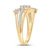 Image 3 : Diamond Flower Star Band Ring 1/3 Cttw 10kt Yellow Gold