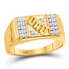 Image 1 : Mens Diamond Dad Father Ring 1/8 Cttw 10kt Yellow Gold