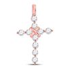 Image 1 : Diamond Bound Cross Pendant 1 Cttw 14kt Rose Gold