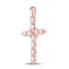 Image 2 : Diamond Bound Cross Pendant 1 Cttw 14kt Rose Gold