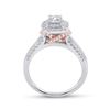 Image 4 : Princess Diamond Bridal Wedding Ring Band Set 1 Cttw 14kt Two-tone Gold