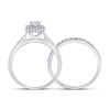 Image 3 : Diamond Bridal Wedding Ring Band Set 1 Cttw 14kt White Gold