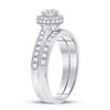 Image 4 : Diamond Bridal Wedding Ring Band Set 1 Cttw 14kt White Gold