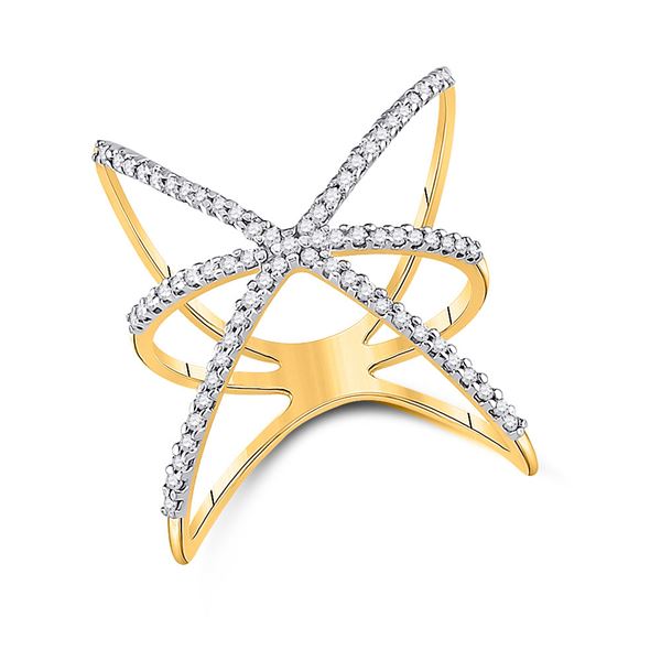 Diamond Negative Space Fashion Ring 1/3 Cttw 10kt Yellow Gold