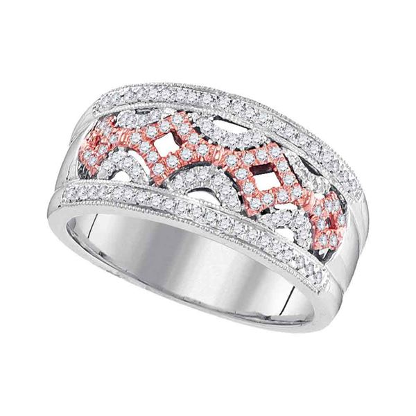 Diamond Band Ring 1/3 Cttw 10kt Two-tone Gold