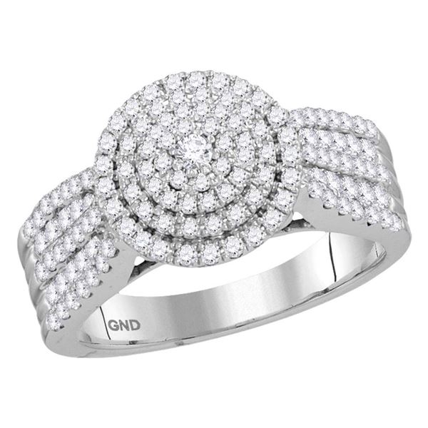 Diamond Halo Bridal Wedding Engagement Ring 1 Cttw 10kt White Gold