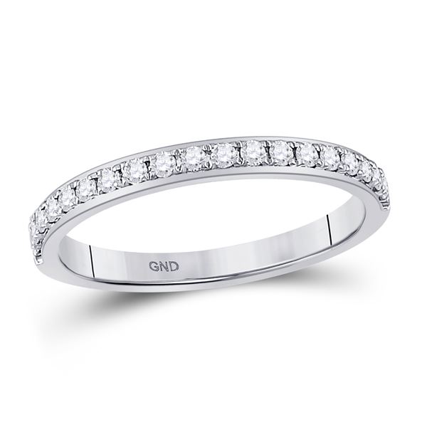 Diamond Wedding Single Row Band 1/4 Cttw 14kt White Gold