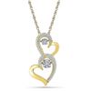 Image 1 : Diamond Moving Heart Pendant 1/8 Cttw Yellow-Tone Sterling Silver