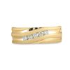 Image 2 : Mens Diamond Diagonal Wedding Band Ring 1/4 Cttw 14kt Yellow Gold