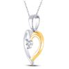 Image 2 : Diamond Heart Cluster Pendant 1/20 Cttw Two-tone Sterling Silver